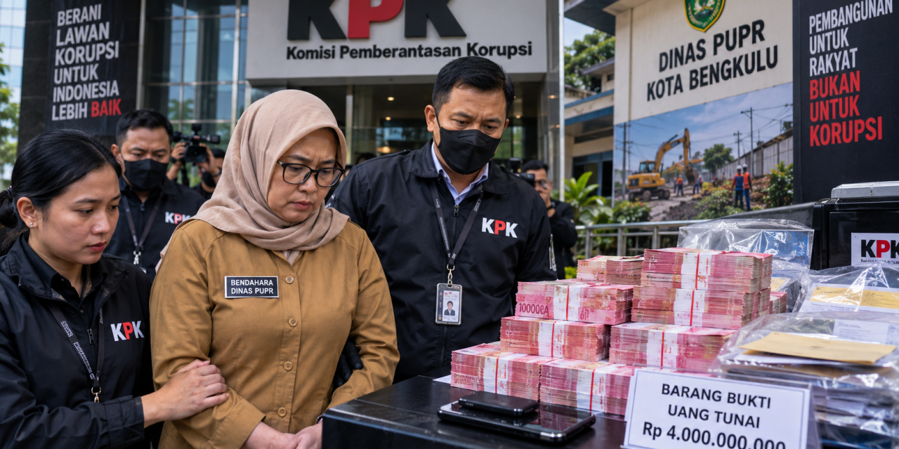 KPK Periksa Bendahara Dinas PUPR Kota Bengkulu Rp4 Miliar!