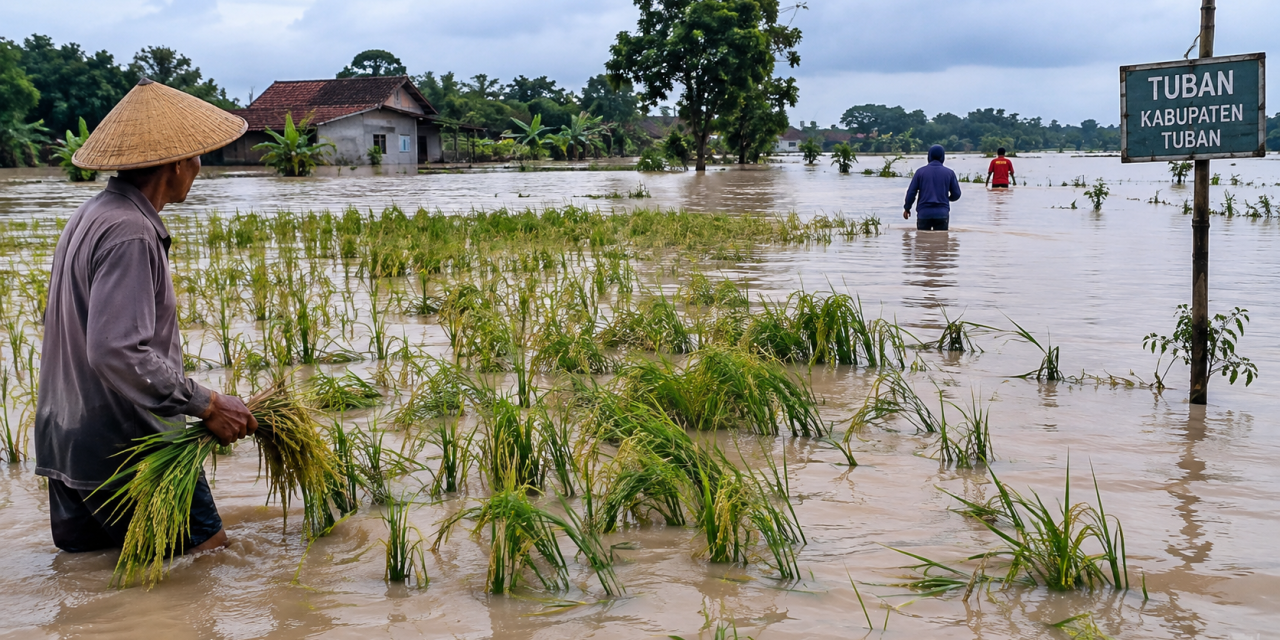 Tuban Banjir! 609 Hektar Lahan Pertanian Terendam