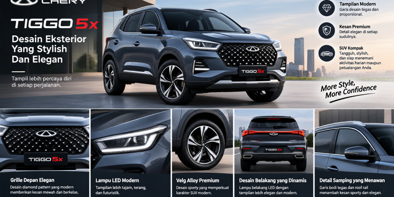 Chery Tiggo 5x Desain Eksterior Yang Stylish Dan Elegan